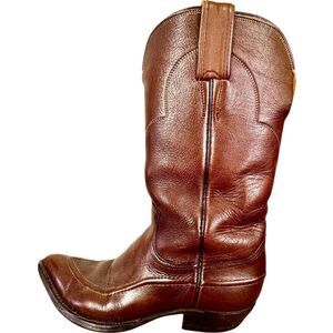 Vintage Justin Fort Worth Womens Size‎ 6.5 A Narrow Brown Leather Cowboy Western